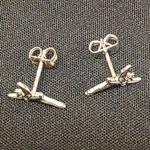 Disney Tinkerbell Sterling Silver 925 Designer Signed Stud Post Earrings - Picture 2 of 8